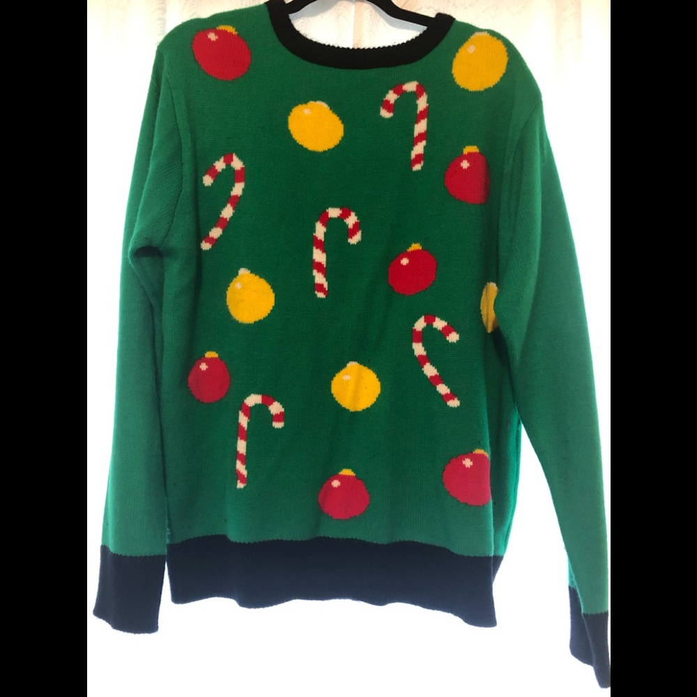 Green Ugly Christmas Swearer, size Large